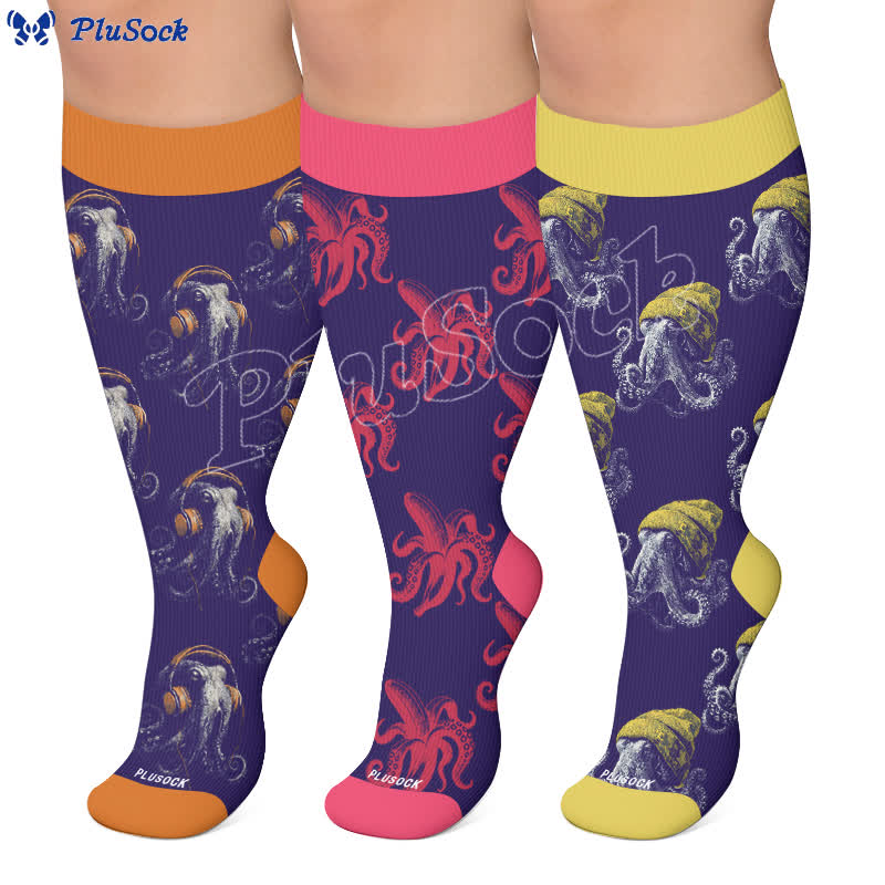 Plusock Plus Size Bizarre Octopus Compression Socks - image 0