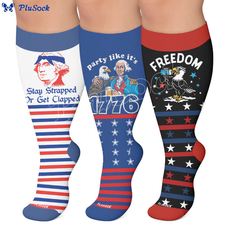 Plusock Plus Size Patriotic Compression Socks - image 0