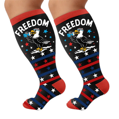 Plusock Plus Size Patriotic Compression Socks - Black(1 Pair) - 4XL - image 10