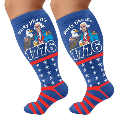 Plusock Plus Size Patriotic Compression Socks - Blue(1 Pair) - 4XL - image 9