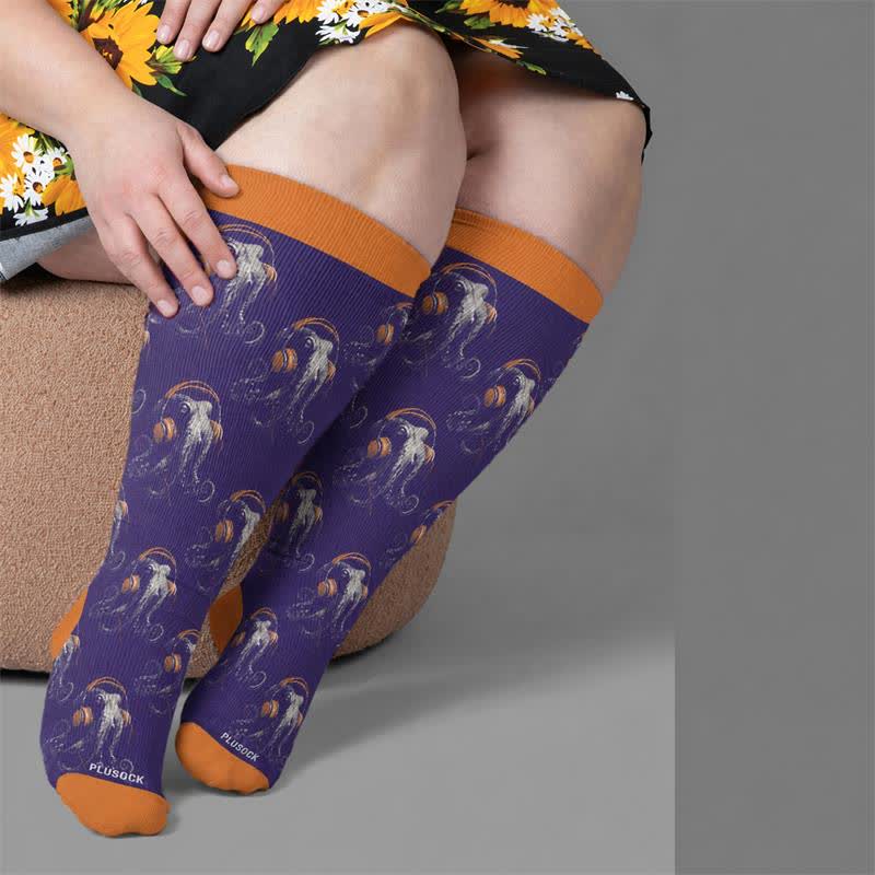 Plusock Plus Size Bizarre Octopus Compression Socks - image 1