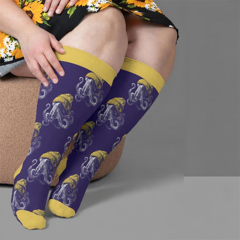 Plusock Plus Size Bizarre Octopus Compression Socks - image 3