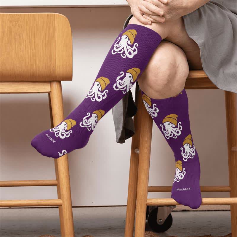 Plusock Plus Size Trendy Octopus Compression Socks - image 2