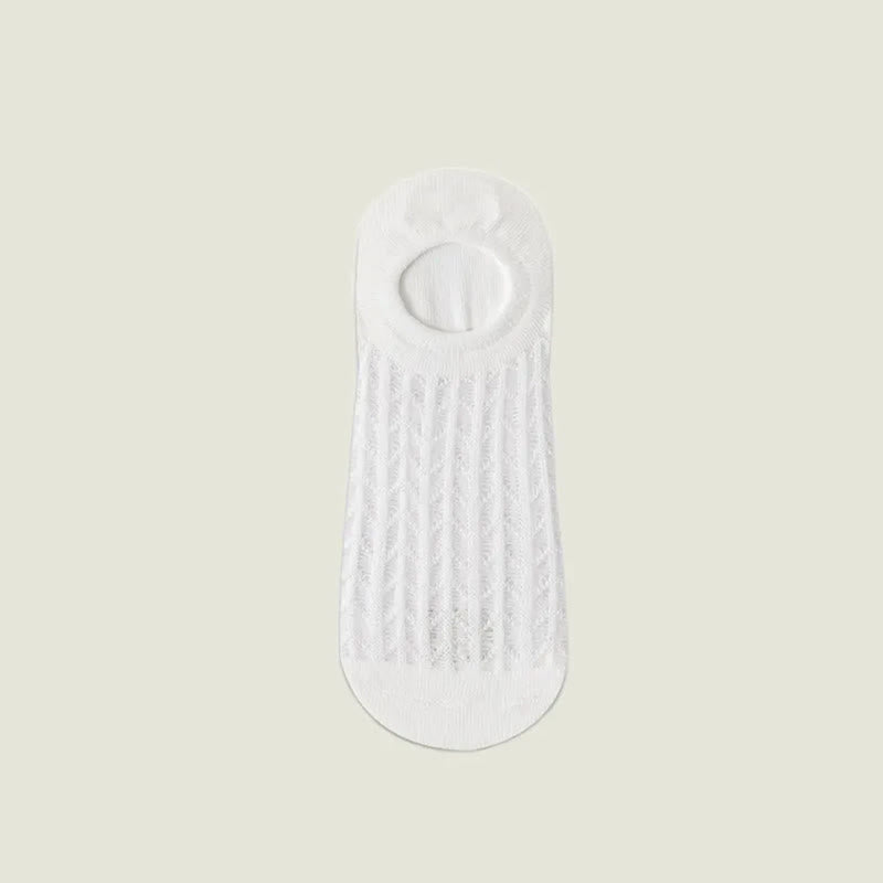 Plusock Breathable Mesh No Show Socks(7 Pairs) - White - EU36-43(US3-9) - image 4
