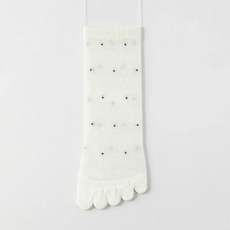 Plusock Sheer Polka Dot Toe Quarter Alignment Socks(3 Pairs) - White - EU35-39(US2-6) - image 6