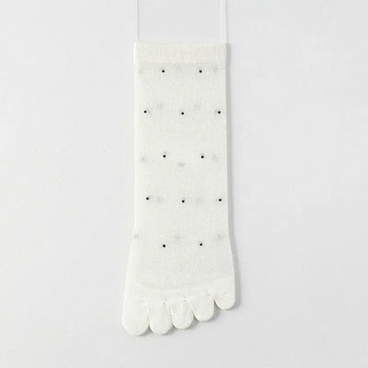 Plusock Sheer Polka Dot Toe Quarter Alignment Socks(3 Pairs) - White - EU35-39(US2-6) - image 6