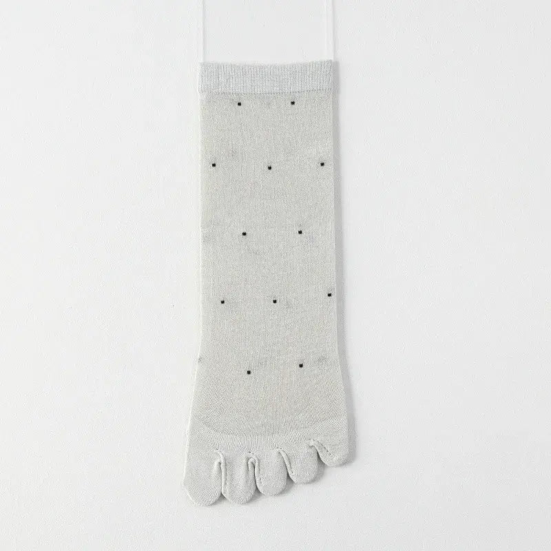 Plusock Sheer Polka Dot Toe Quarter Alignment Socks(3 Pairs) - Gray - EU35-39(US2-6) - image 9