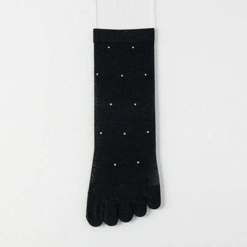 Plusock Sheer Polka Dot Toe Quarter Alignment Socks(3 Pairs) - Black - EU35-39(US2-6) - image 5