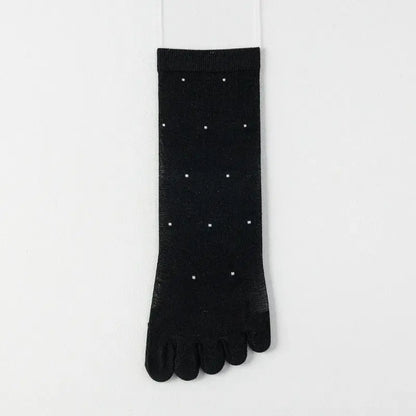 Plusock Sheer Polka Dot Toe Quarter Alignment Socks(3 Pairs) - Black - EU35-39(US2-6) - image 5