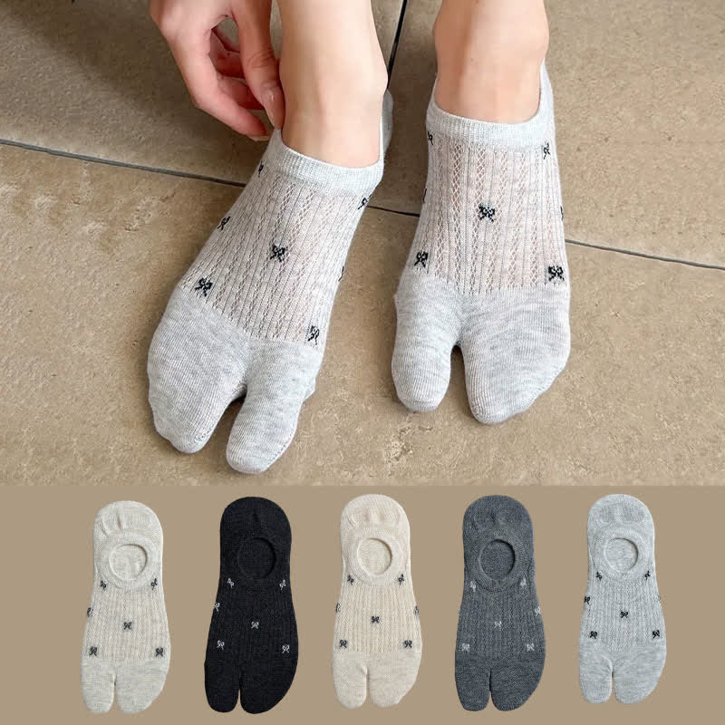 Plusock Soft Ribbed Split Toe No Show Socks(5 Pairs) - Multicolor - EU35-39(US2-6) - image 0
