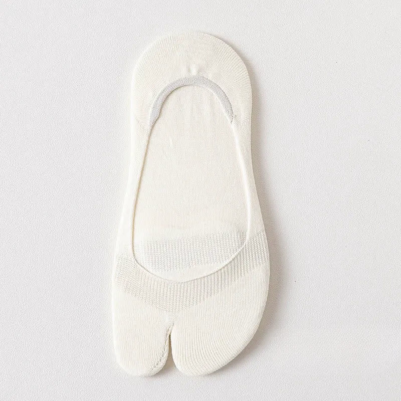 Plusock Soft Tabi No Show Socks(3 Pairs) - Milky White - EU36-39(US3-6) - image 8