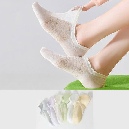 Plusock Sheer Floral No Show Socks(6 Pairs) - image 0