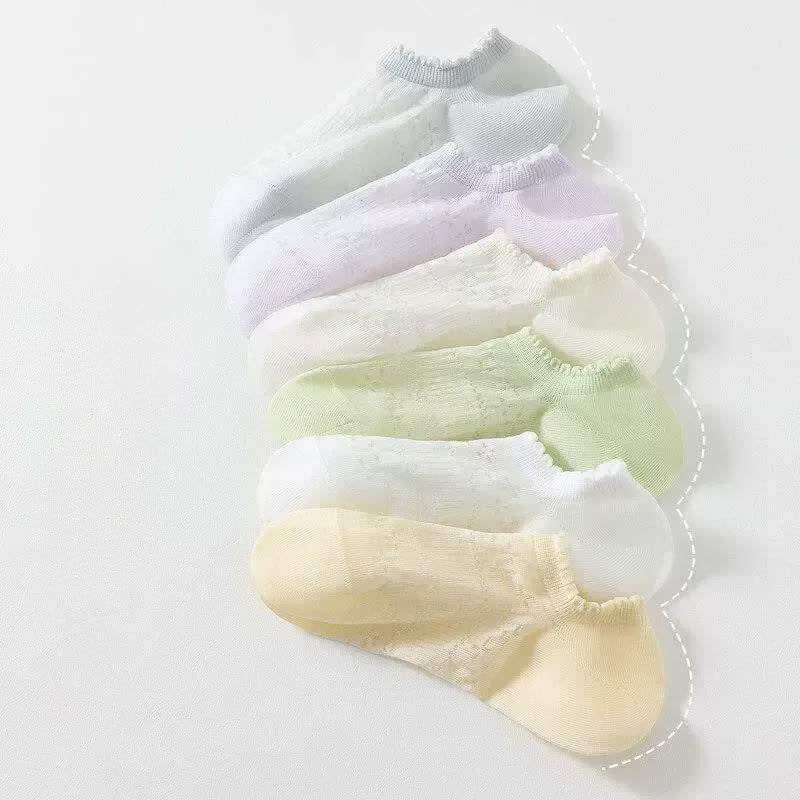 Plusock Sheer Floral No Show Socks(6 Pairs) - Multicolor - EU35-39(US2-6) - image 5