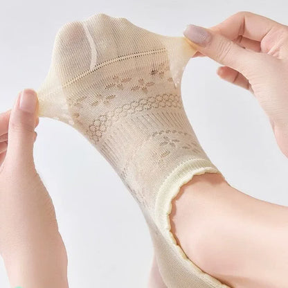 Plusock Sheer Floral No Show Socks(6 Pairs) - image 1
