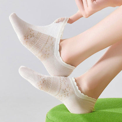 Plusock Sheer Floral No Show Socks(6 Pairs) - image 3