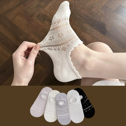 Plusock Lace Mesh No Show Socks(5 Pairs) - image 0