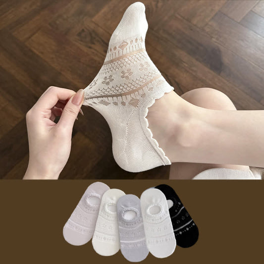 Plusock Lace Mesh No Show Socks(5 Pairs) - image 0