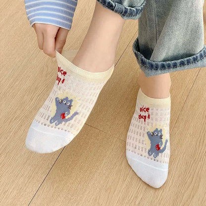 Plusock Cute Breathable No Show Socks (5 Pairs) - image 4