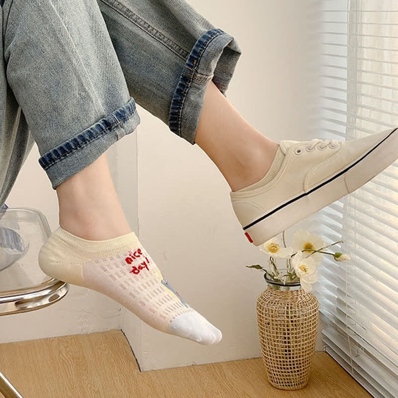 Plusock Cute Breathable No Show Socks (5 Pairs) - image 3