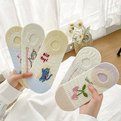 Plusock Cute Breathable No Show Socks (5 Pairs) - image 8