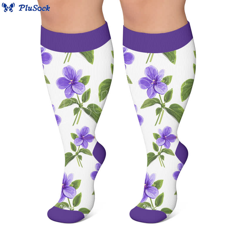 Plusock Plus Size Floral Garden Compression Socks - image 6