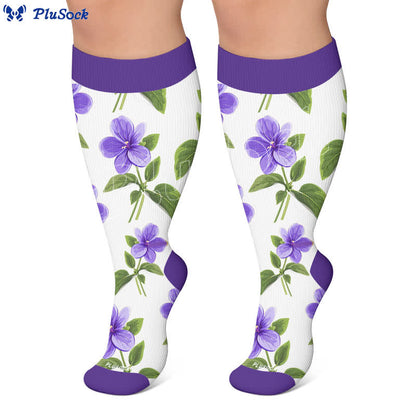 Plusock Plus Size Floral Garden Compression Socks - image 6