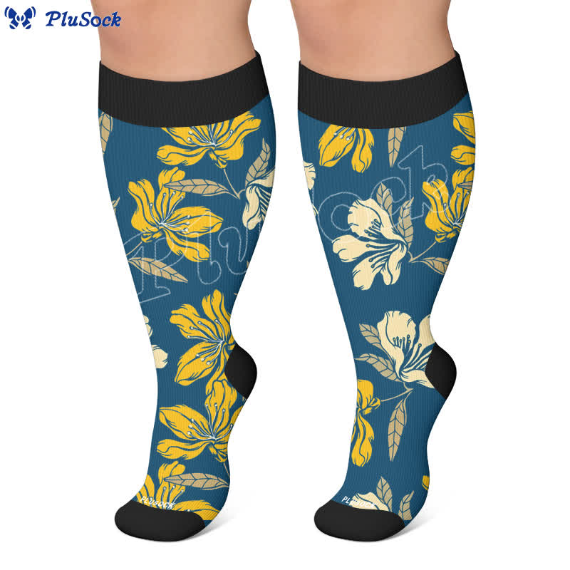 Plusock Plus Size Floral Garden Compression Socks - image 7
