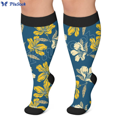 Plusock Plus Size Floral Garden Compression Socks - image 7