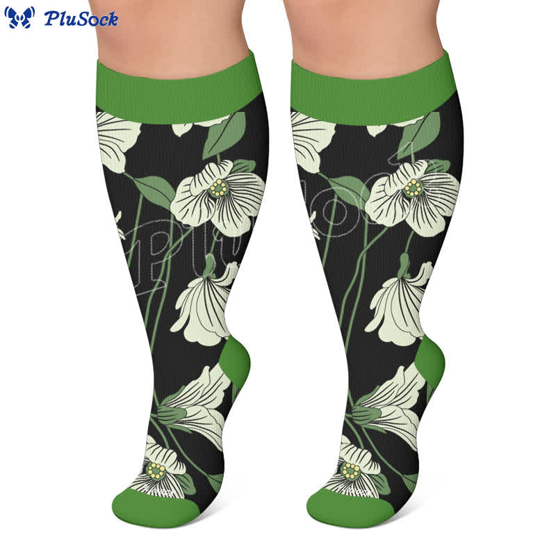 Plusock Plus Size Floral Garden Compression Socks - image 5