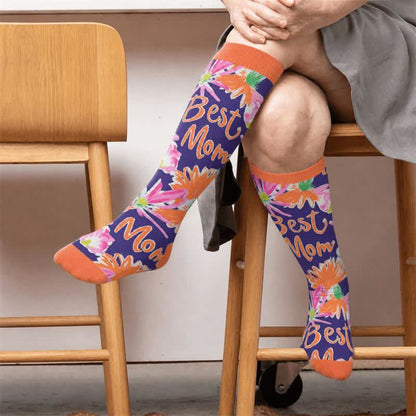 Plusock Plus Size Floral Letters Compression Socks - image 2
