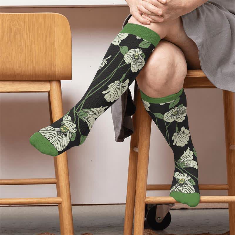 Plusock Plus Size Floral Garden Compression Socks - image 1