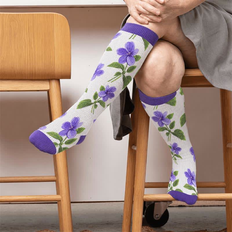 Plusock Plus Size Floral Garden Compression Socks - image 2