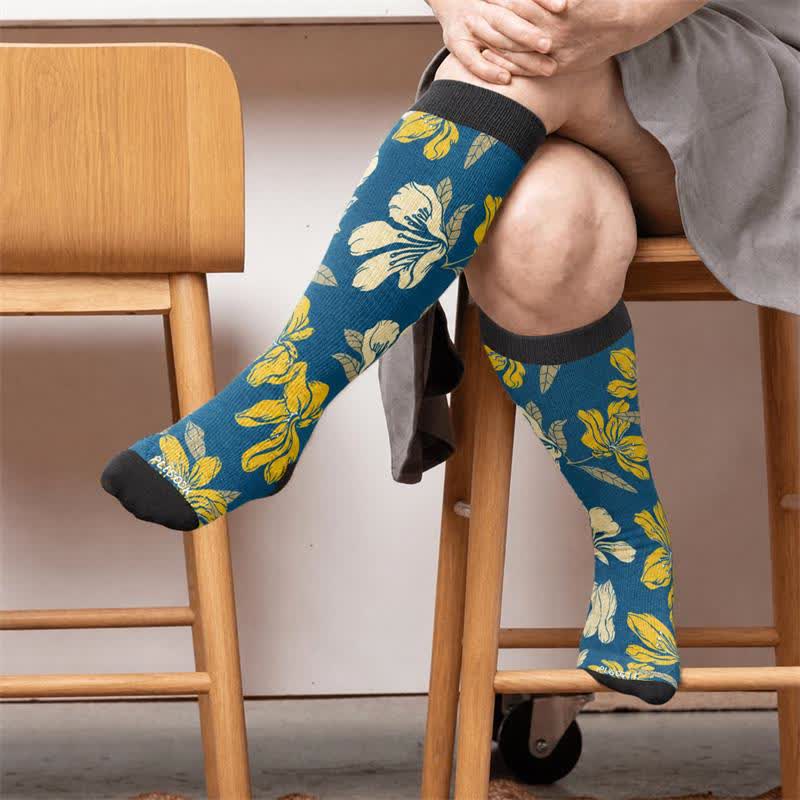 Plusock Plus Size Floral Garden Compression Socks - image 3