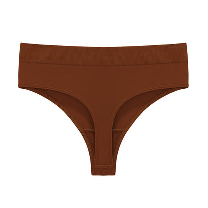 Plusock Soft Stretch Seamless Thong Panties(5 Packs) - Caramel - 3XL - image 15
