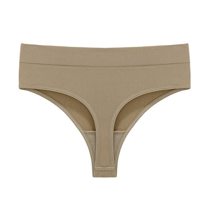 Plusock Soft Stretch Seamless Thong Panties(5 Packs) - Khaki - 3XL - image 21