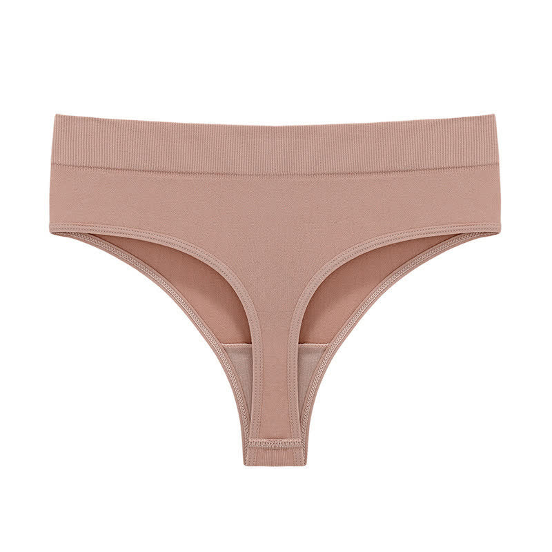 Plusock Soft Stretch Seamless Thong Panties(5 Packs) - Pink - 3XL - image 23