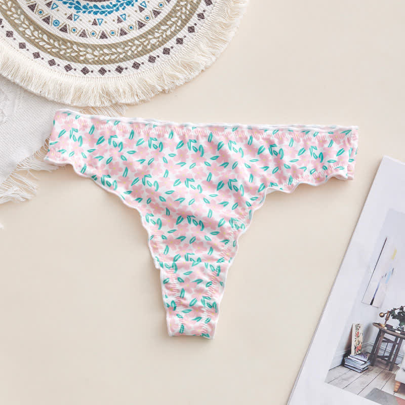 Plusock Soft Gingham Thong Panties(3 Packs) - Light Pink - XL - image 6