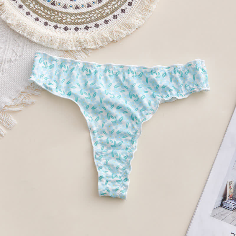 Plusock Soft Gingham Thong Panties(3 Packs) - Light Green - XL - image 10