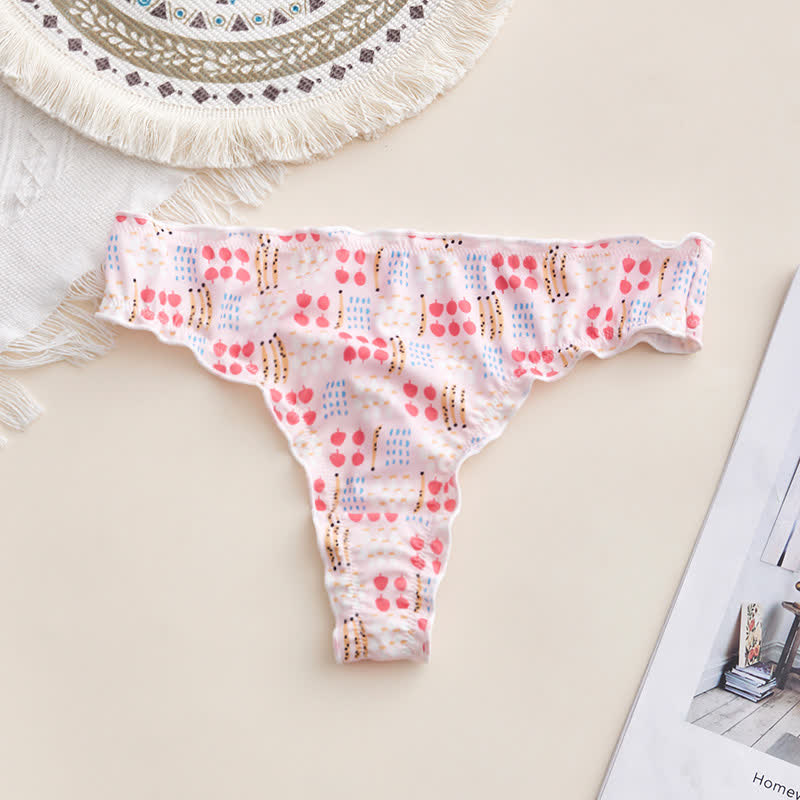 Plusock Soft Gingham Thong Panties(3 Packs) - Pink - XL - image 9