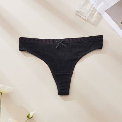Plusock Sweet Floral Low Rise Thong Panties(5 Packs) - Black - XL - image 8
