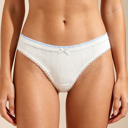 Plusock Low Rise Lace Trim Thong Panties(5 Packs) - image 2