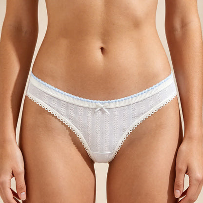 Plusock Low Rise Lace Trim Thong Panties(5 Packs) - image 1