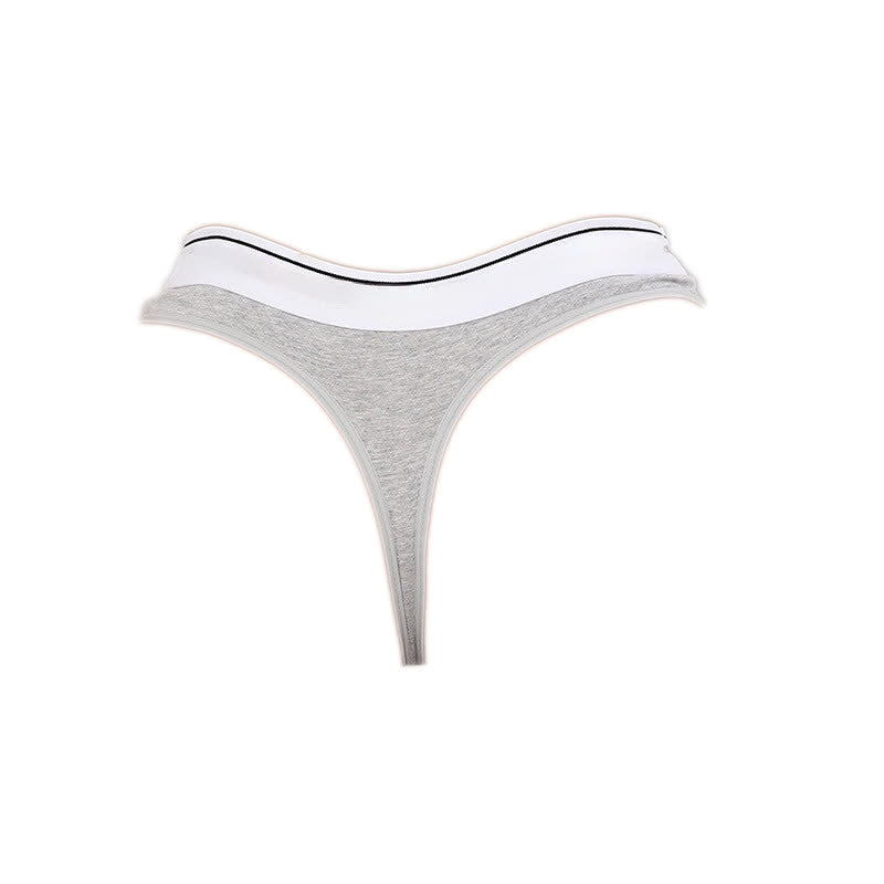 Plusock Low Rise Contrast Trim Thong(5 Packs) - Grey - XL - image 9