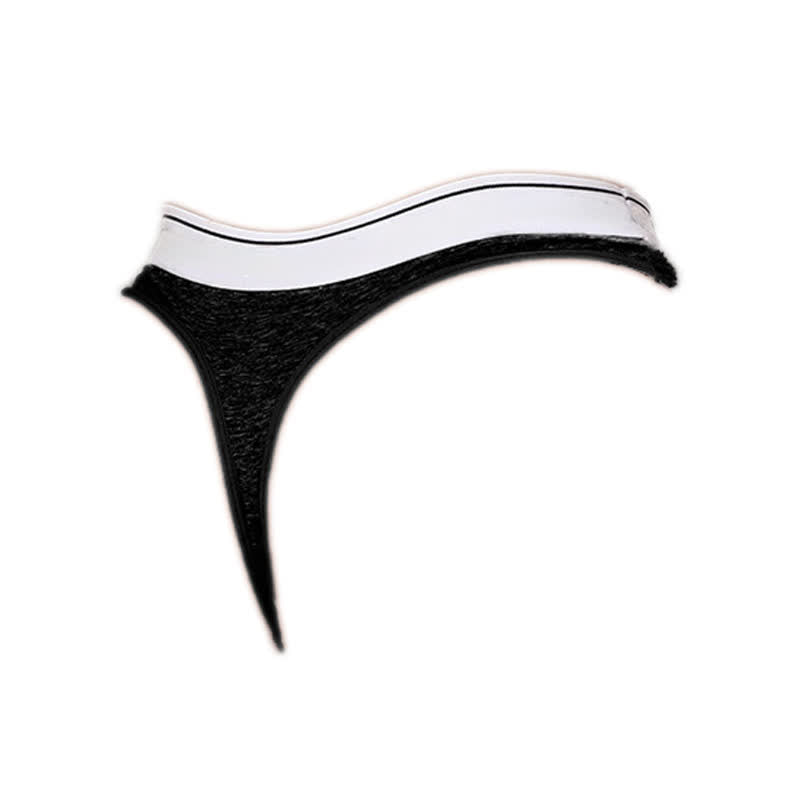 Plusock Low Rise Contrast Trim Thong(5 Packs) - Black - XL - image 10