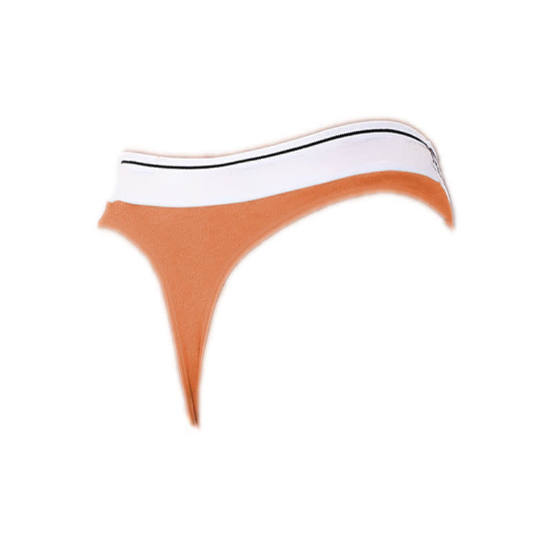Plusock Low Rise Contrast Trim Thong(5 Packs) - Orange - XL - image 11