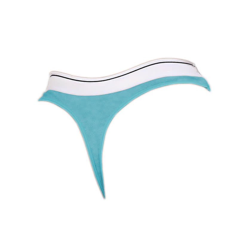 Plusock Low Rise Contrast Trim Thong(5 Packs) - Blue - XL - image 12