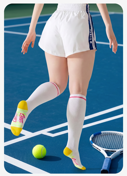 Plusock Sport Stripe Compression Socks(2 Pairs) - Yellow - EU36-40(US3-7) - image 1