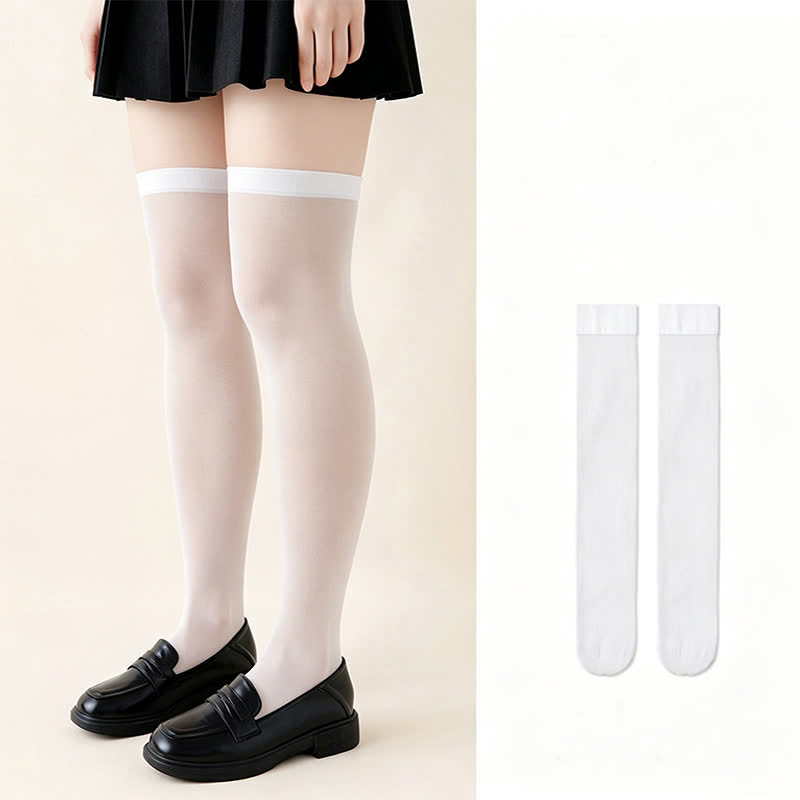 Plusock Sheer Pantyhose(8 Pairs) - White - EU35-40(US2-7) - image 0