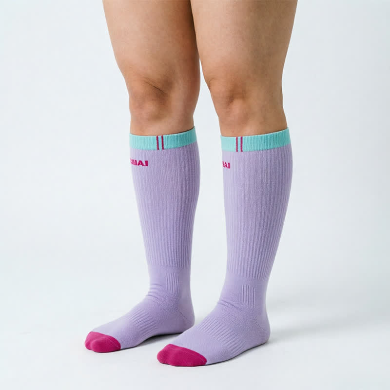 Plusock Colorblock Stripe Compression Socks(2 Pairs) - image 3