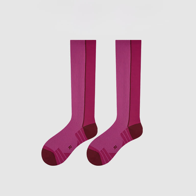 Plusock Burgundy Ribbed Compression Socks(2 Pairs) - image 9